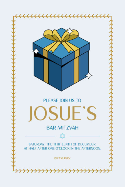 Bar-Mitzvah-Themed Invitation Design Generator Featuring a Gift Graphic 5150a