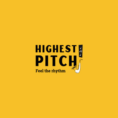 Music School Logo Template Featuring a Saxophone Icon 5796c-el1