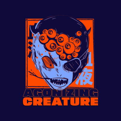 Horror Gaming Logo Maker with a Scary Creature Inspired by Chainsaw Man 5508A