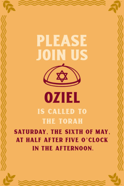 Celebratory Invitation Design Generator for a Bar-Mitzvah