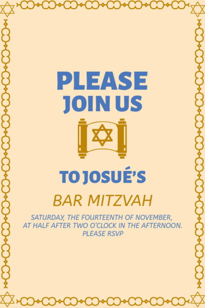 Invitation Design Maker to Celebrate a Bar-Mitzvah Event 5151d
