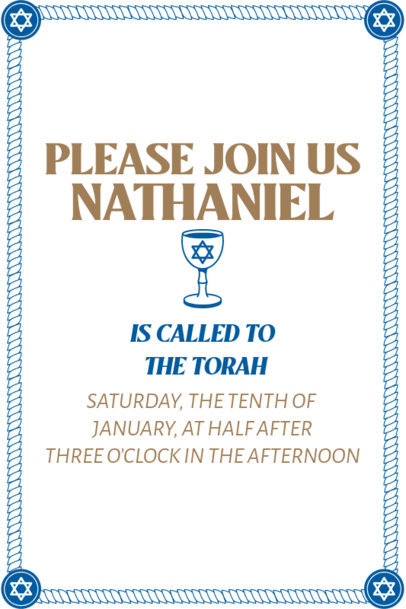Invitation Design Creator for Bar-Mitzvah Featuring Jewish-Themed Graphics 5151f