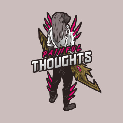 Chainsaw Man-Inspired Themed Logo Maker for Gamers with a Scary Character 5506d