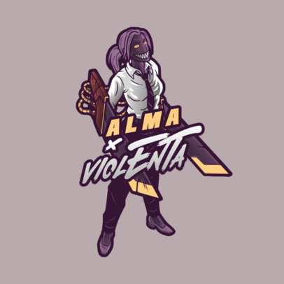 Gaming Logo Maker with a Chainsaw Man-Inspired Themed Horror Female Character 5506f