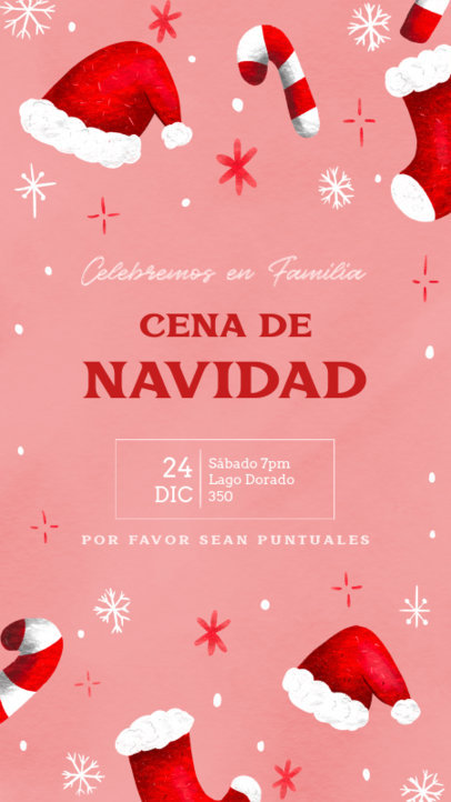 Instagram Story Generator Featuring a Christmas Dinner Invitation
