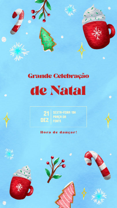 Invitation-Themed Instagram Story Maker for a Christmas Feast