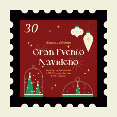 Instagram Post Maker with a Stamp-Inspired Layout for a Christmas Event