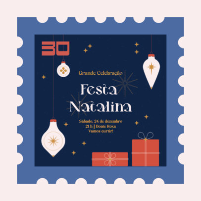 Instagram Post Creator with Illustrated Presents for a Christmas Party