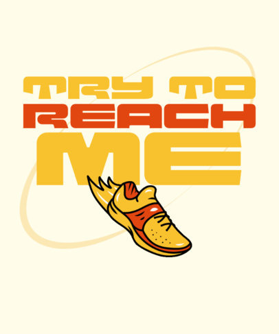 Running Race T-Shirt Design Template With a Sneaker Graphic
