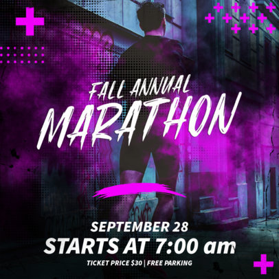 Race-Themed Instagram Post Maker for a Fall Running Marathon