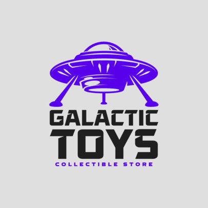 Collectible Store Logo Maker Featuring a Spaceship Graphic
