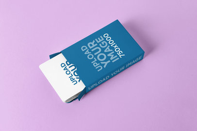 Playing Cards Box Mockup Featuring a Colorful Surface