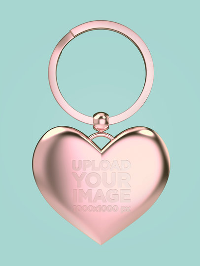 Mockup of a Heart-Shaped Keychain m30349 r-el2
