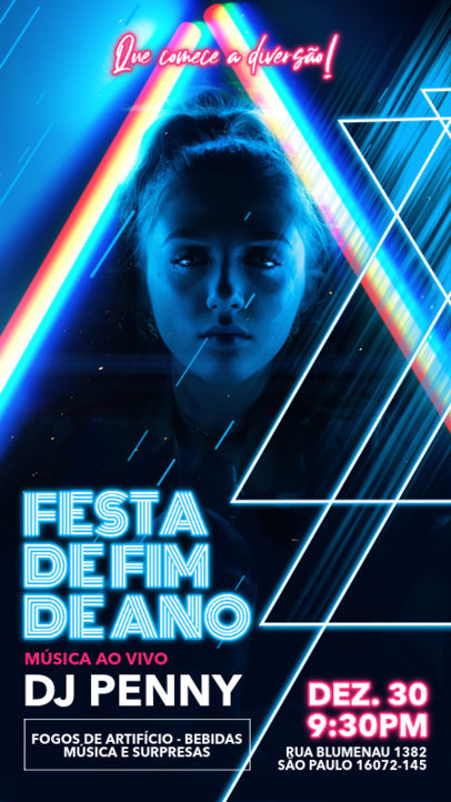 Instagram Story Maker for an NYE-Themed Party with a Live DJ 5804G-el1