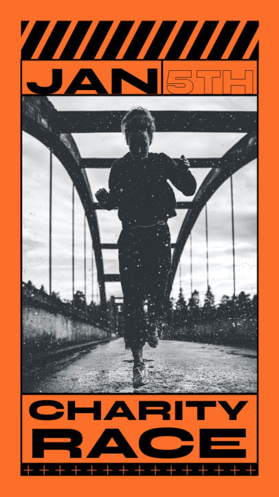 Charity Race Instagram Story Maker Featuring a Runner Picture 5178