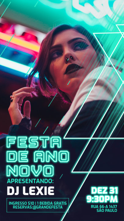 Instagram Story Template for an NYE-Themed Event with a Guest DJ 5804D-el1