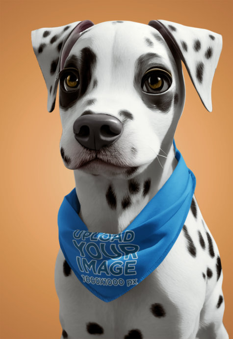 AI-Generated Mockup Featuring a Dalmatian Wearing a Bandana