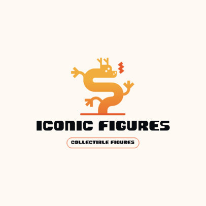 Collectible Toy Store Logo Maker Featuring a Dragon Graphic
