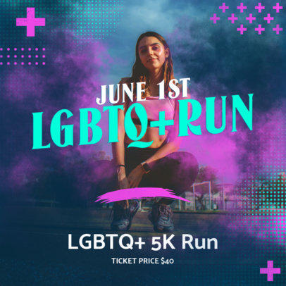 LGBTQ-Themed Instagram Post Template for a Running Marathon Event