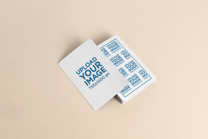 Mockup of a Deck of Playing Cards Lying on a Colorful Background