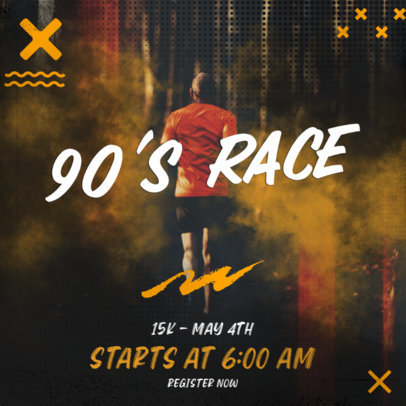 Instagram Post Maker for a 90's-Themed Running Marathon