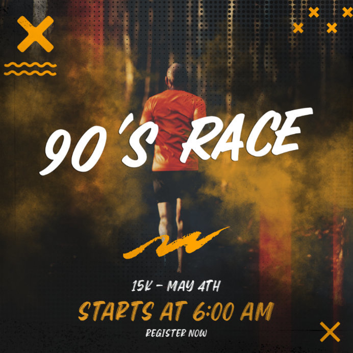 Instagram Post Maker for a 90's-Themed Running Marathon