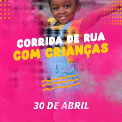 Instagram Post Template for a Street Race With Kids