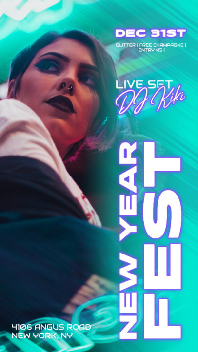 DJ-Themed Party Instagram Story Generator for New Year's Day 5802a-el1