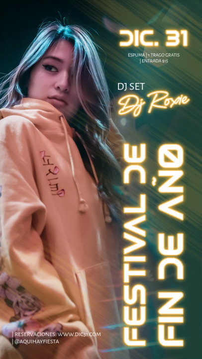 Instagram Story Creator Featuring a New Year's DJ Party Theme 5802f-el1