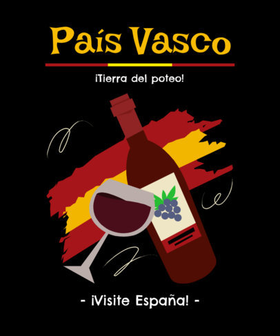 T-Shirt Design Creator Featuring Illustrated Spain Landscapes