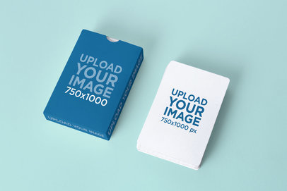 Playing Cards Mockup Featuring a Box Lying on a Customizable Background 5726 el1