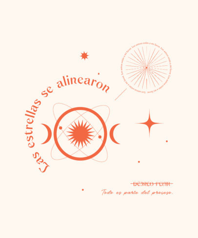 T-Shirt Design Generator with an Astrology-Themed Quote and Star Graphics