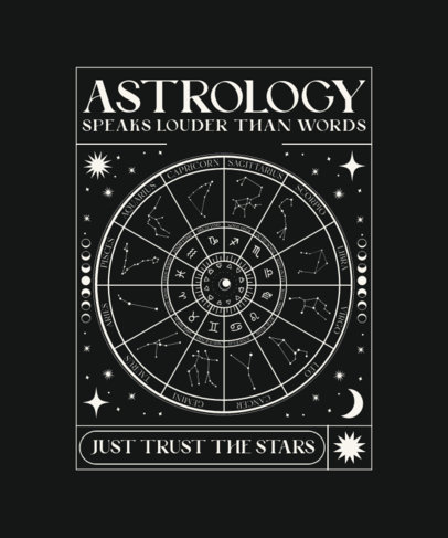 T-Shirt Design Creator Featuring an Astrological Signs Map