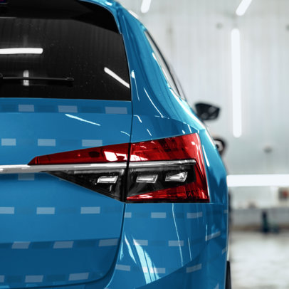 Car Decal Mockup Featuring the Back of an SUV