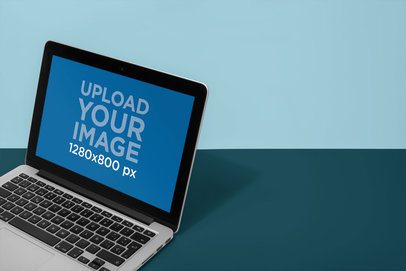 MacBook Mockup on a Bicolor Room a20329