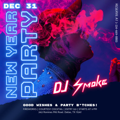 Instagram Post Maker Featuring Glowing Text for a New Year's Eve Party