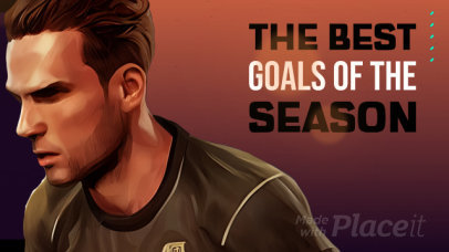 Soccer-Themed Intro Video Template Featuring an AI Illustrated Player