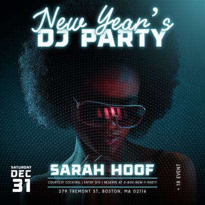 Instagram Post Creator for an NYE Party with a Retro Theme