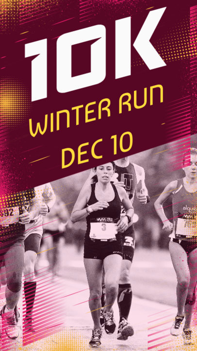 Instagram Story Generator for a 10K Winter Run