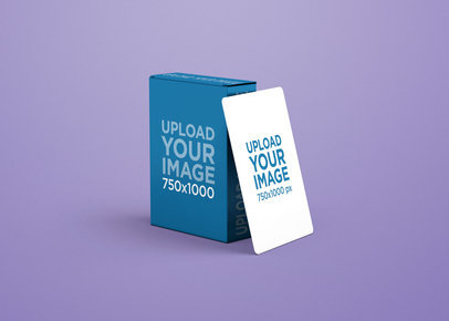 Playing Card Box Mockup Featuring a Playing Card and a Customizable Surface