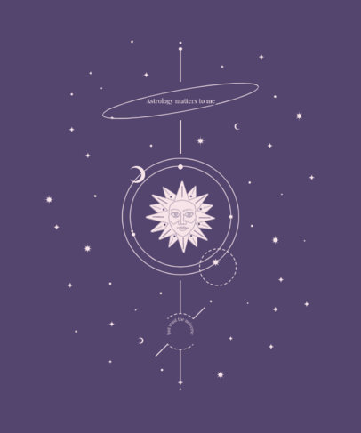 T-Shirt Design Template for Astrology Enthusiasts with a Constellation Graphic