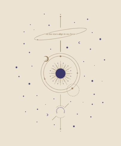 T-Shirt Design Generator Featuring an Astrology-Quote with Star Graphics