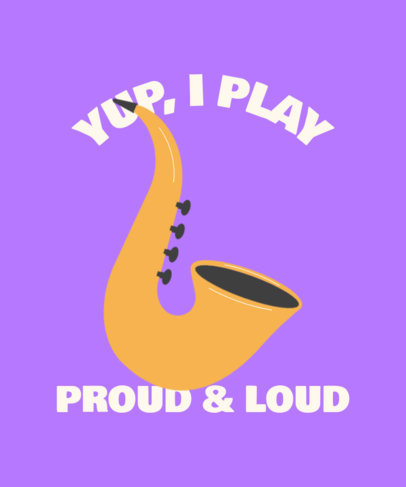Illustrated T-Shirt Design Creator for Musicians With a Sax Graphic