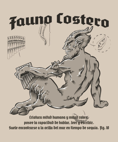 T-Shirt Design Maker Featuring Cabinet of Curiosities-Inspired Fantasy Creatures