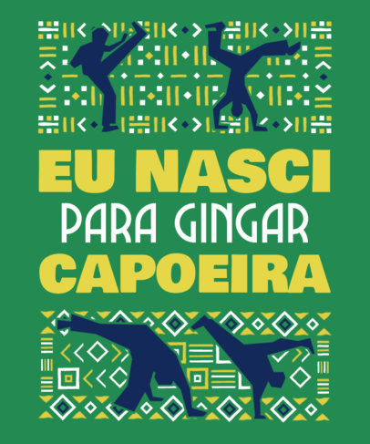 T-Shirt Design Maker Featuring Capoeira-Themed Illustrations and Quotes