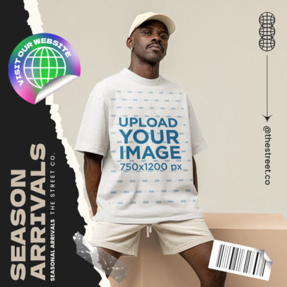 T-Shirt Mockup of a Serious Man for a New Arrivals Promo 5825 el1