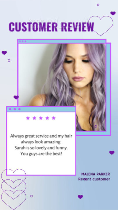 Hair Salon Instagram Story Video Generator Featuring a Customer Review 5747b 6141