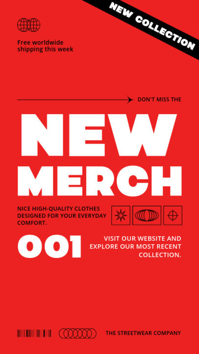 Instagram Story Generator Featuring a New Merch Ad