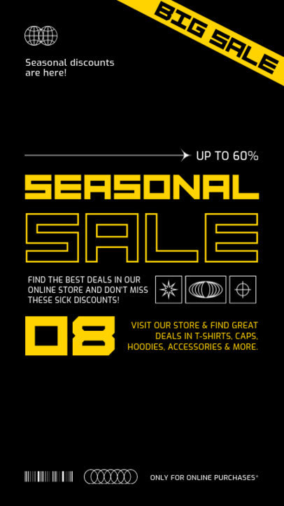 Seasonal Sale Instagram Story Creator for a POD Store