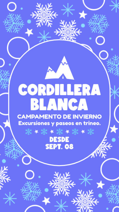 Instagram Story Template Featuring Background Patterns for a Winter Camp 5542